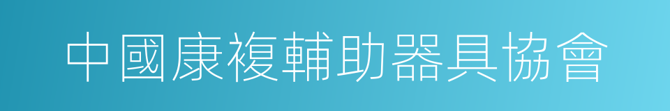 中國康複輔助器具協會的同義詞