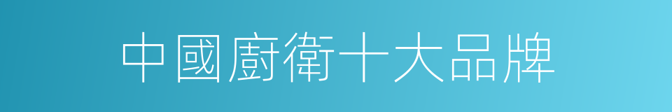 中國廚衛十大品牌的同義詞