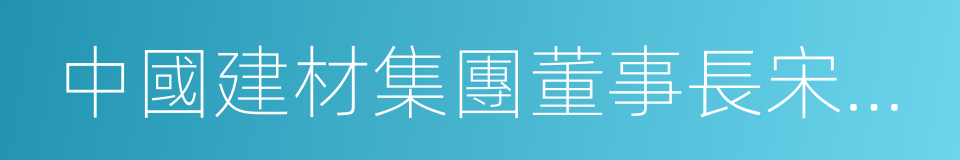 中國建材集團董事長宋志平的同義詞