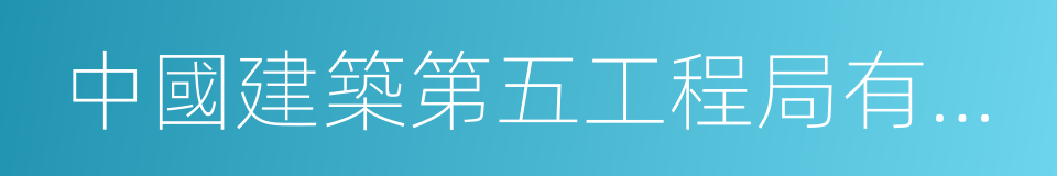 中國建築第五工程局有限公司的同義詞