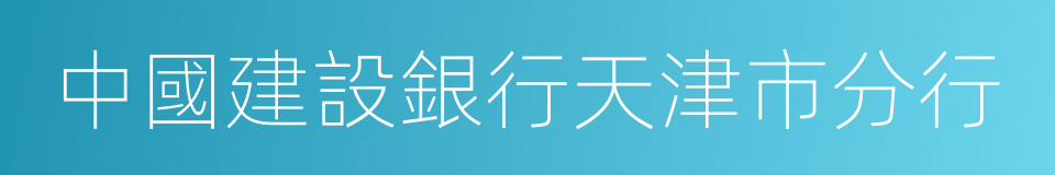 中國建設銀行天津市分行的同義詞