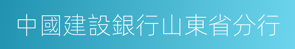 中國建設銀行山東省分行的同義詞