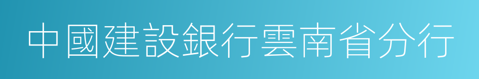 中國建設銀行雲南省分行的同義詞