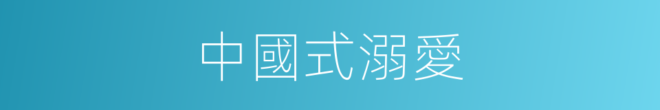中國式溺愛的同義詞