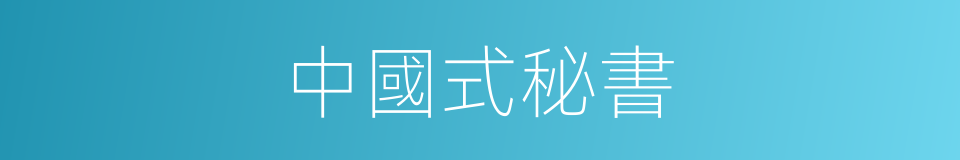 中國式秘書的同義詞