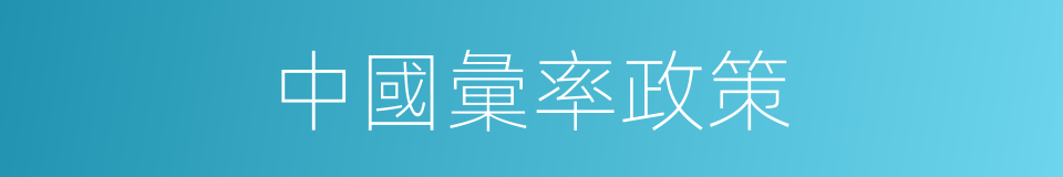 中國彙率政策的同義詞