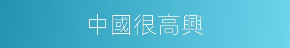 中國很高興的同義詞