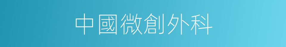 中國微創外科的同義詞