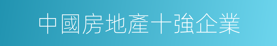 中國房地產十強企業的同義詞