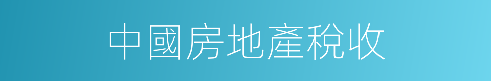 中國房地產稅收的同義詞