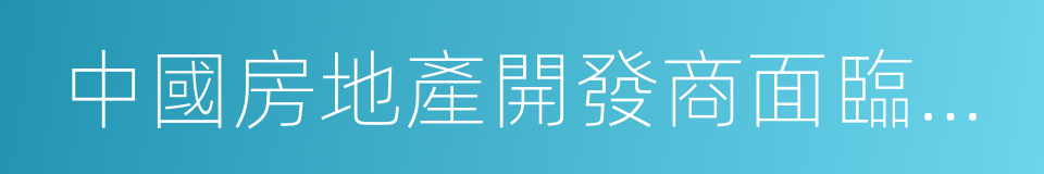 中國房地產開發商面臨放緩壓力，但影響可控的同義詞