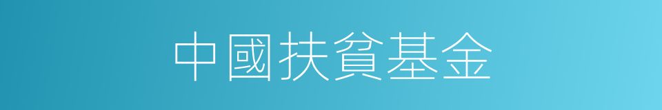 中國扶貧基金的同義詞