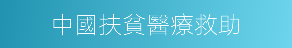 中國扶貧醫療救助的同義詞