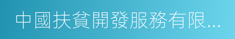 中國扶貧開發服務有限公司的同義詞