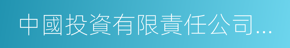 中國投資有限責任公司監事長的同義詞