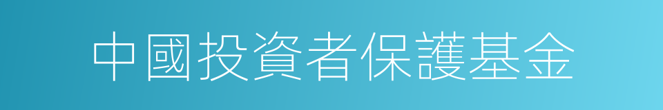 中國投資者保護基金的同義詞