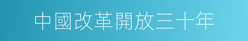 中國改革開放三十年的同義詞