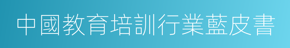 中國教育培訓行業藍皮書的同義詞