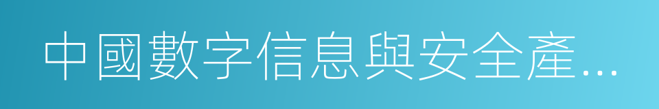 中國數字信息與安全產業聯盟的同義詞