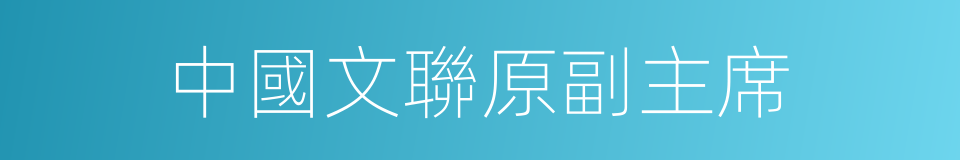 中國文聯原副主席的同義詞
