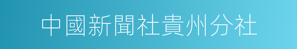 中國新聞社貴州分社的意思