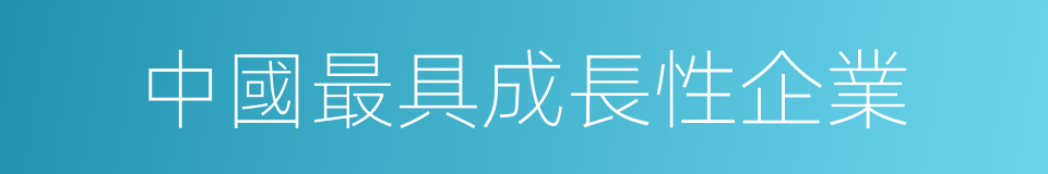 中國最具成長性企業的同義詞