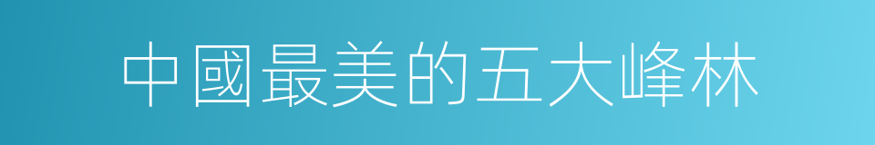 中國最美的五大峰林的同義詞