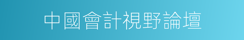 中國會計視野論壇的同義詞