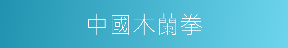 中國木蘭拳的同義詞