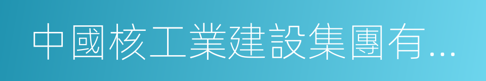 中國核工業建設集團有限公司的同義詞