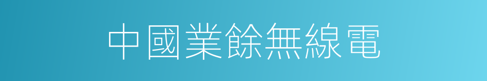 中國業餘無線電的同義詞