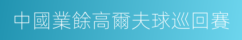 中國業餘高爾夫球巡回賽的同義詞