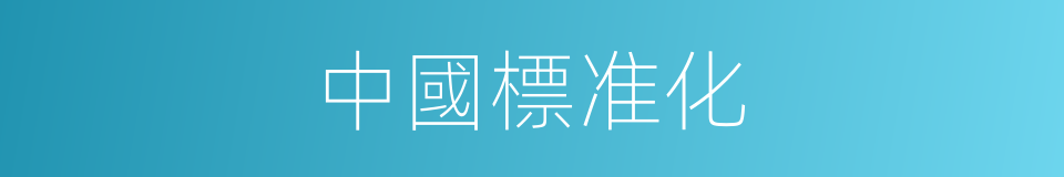 中國標准化的同義詞