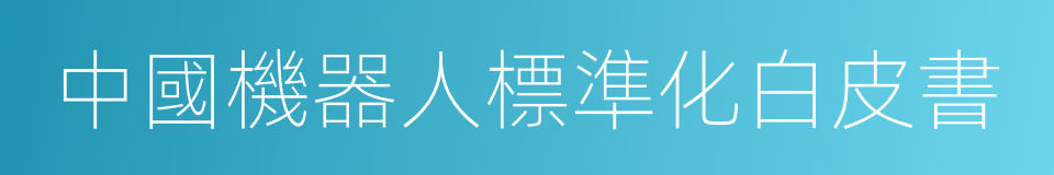 中國機器人標準化白皮書的同義詞