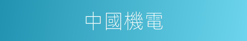 中國機電的同義詞