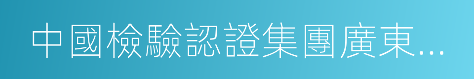 中國檢驗認證集團廣東有限公司的同義詞