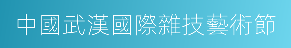 中國武漢國際雜技藝術節的同義詞