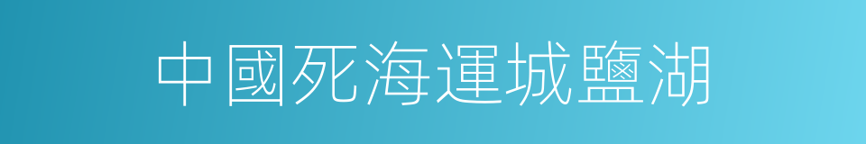 中國死海運城鹽湖的同義詞