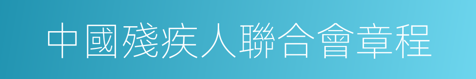 中國殘疾人聯合會章程的同義詞