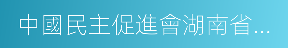 中國民主促進會湖南省委員會的同義詞