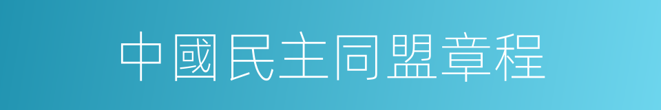 中國民主同盟章程的同義詞