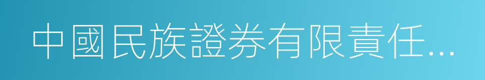 中國民族證券有限責任公司的同義詞