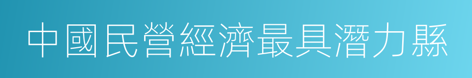 中國民營經濟最具潛力縣的同義詞