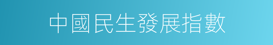 中國民生發展指數的同義詞