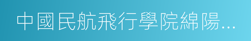 中國民航飛行學院綿陽分院的同義詞