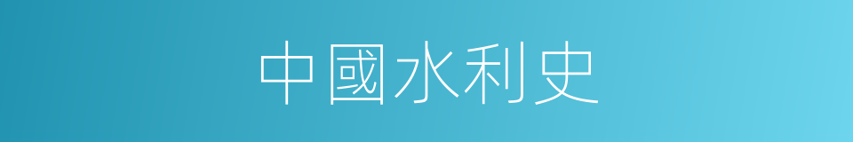 中國水利史的同義詞