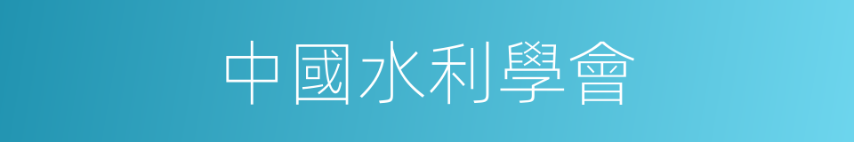 中國水利學會的同義詞