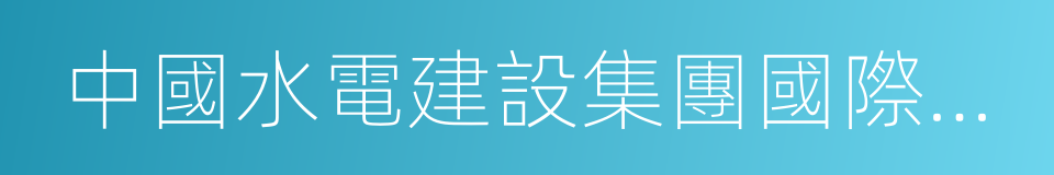 中國水電建設集團國際工程有限公司的同義詞