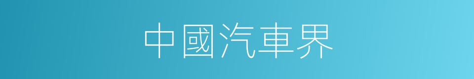 中國汽車界的同義詞