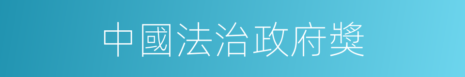 中國法治政府獎的同義詞